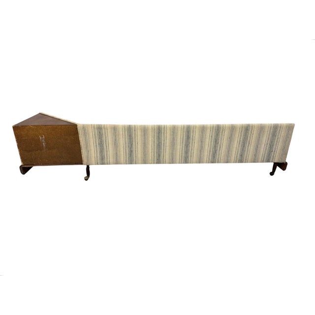 Beige Mid-Century Modern Adrian Pearsall Walnut Boomerang Storage Sofa For Sale - Image 8 of 12
