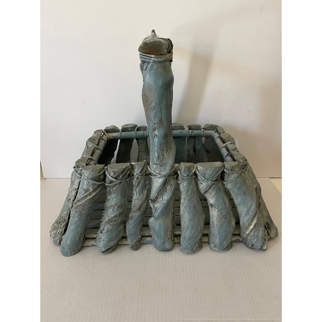 1960s 1960s Folk Art Rustic Twigs Basket Handmade Planter For Sale - Image 5 of 6