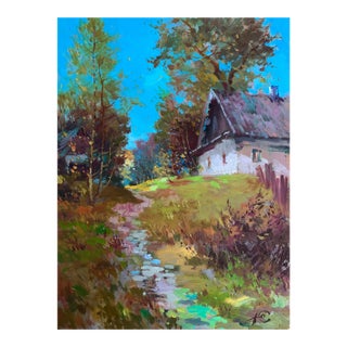 Oil Painting Early Morning in the Village Yuriy Suprunchuk For Sale