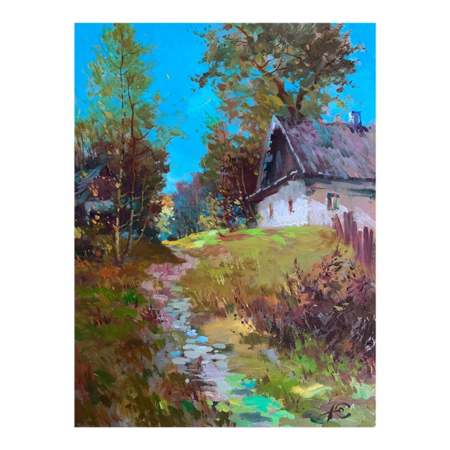 Oil Painting Early Morning in the Village Yuriy Suprunchuk For Sale