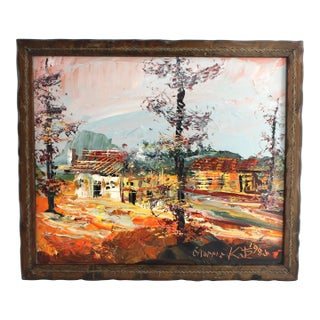 Vintage Moris Katz Oil Painting, Vibrant Impasto Colors For Sale