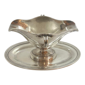 Vintage Christofle Silver Sauce Boat With Saucer Late 19th Century