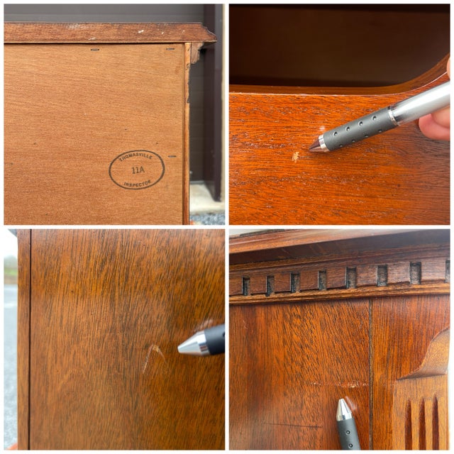 Vintage Thomasville Chippendale Mahogany 12 Drawer Low Triple Dresser For Sale - Image 9 of 12