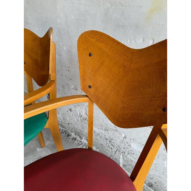 Heart Model Chairs by René-Jean Caillette, France, 1950s, Set of 6 For Sale - Image 10 of 17