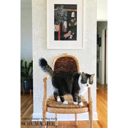 2010s Schumacher Deconstructed Stripe Geometric Wallpaper in Black - 2-Roll Set (9 Yards) For Sale - Image 5 of 8