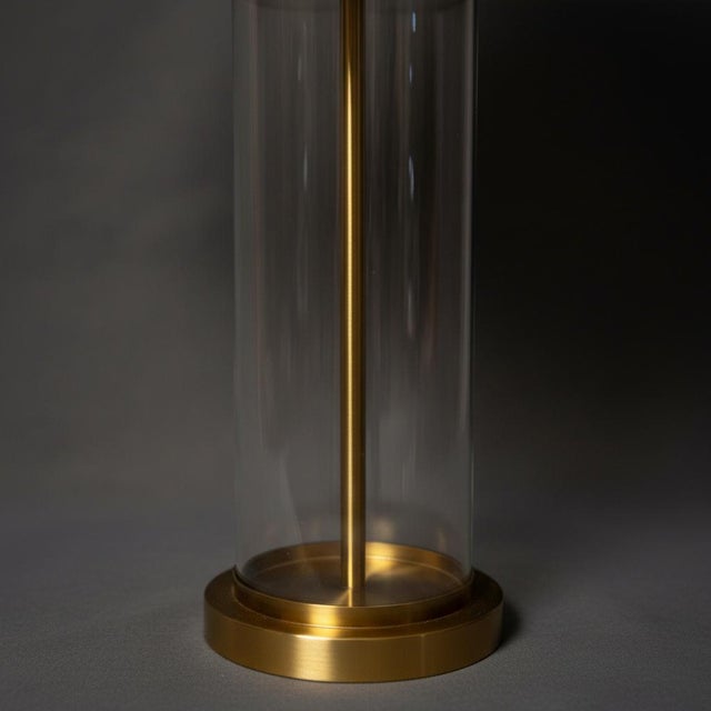 Traditional Vintage Ralph Lauren Glass and Brass Table Lamps - a Pair For Sale - Image 3 of 6