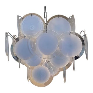 Vintage Vistosi Murano Disc Chandelier For Sale