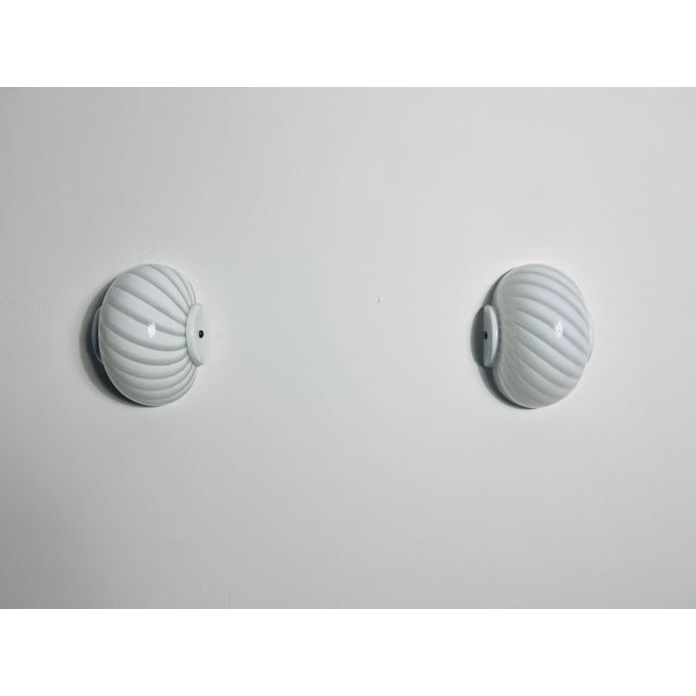 Mid-Century Modern Pair of Mid-Century Glass Wall Lamps, Italy, 1960s For Sale - Image 3 of 10