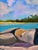"La Dolce Vita" by Javiera Da Fonseca Ilić, California Tropical Beach Scene, Dreamy Figurative Coastal Painting, Original Oil Painting For Sale