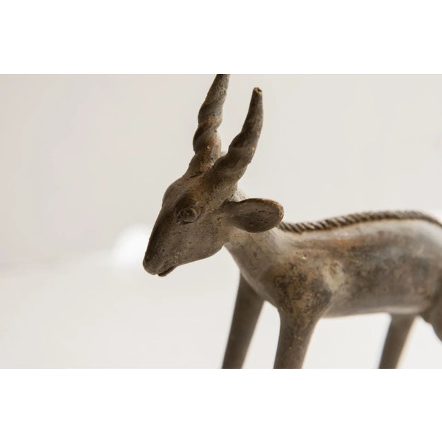Old New House Vintage African Antelope Sculpture For Sale - Image 4 of 7