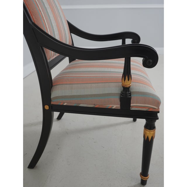 Set of 8 Fabrizi Black Upholstered Regency Dining Room Chairs For Sale In Philadelphia - Image 6 of 18