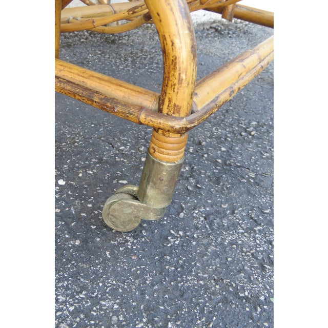 Vintage Wicker Rattan Multi Tier Newspaper Stand Magazine Rack 5232 For Sale In Miami - Image 6 of 10