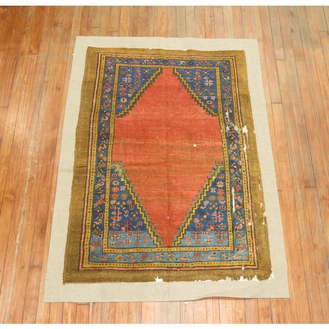 Persian Antique Zabihi Collection Bakshaish Rug on Fabric Textile For Sale - Image 3 of 9