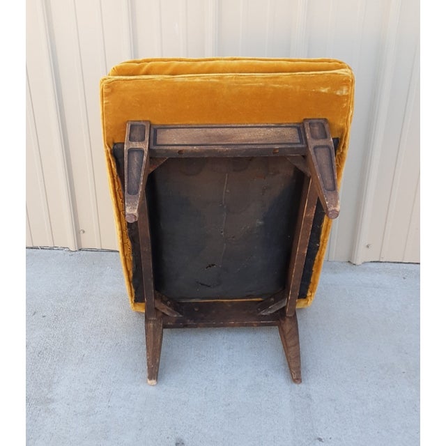Wood Vintage Mid Century Orange Tufted Ottoman for Castro Convertibles Arden Chair For Sale - Image 7 of 7