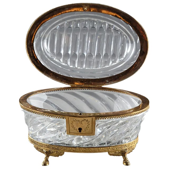 Charles X Cut-Crystal and Ormolu Jewelry Box For Sale