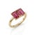 Contemporary Pink Topaz Toi Et Moi Ring • Handmade Gemstone Statement Ring • Anniversary Gift for Her Us 7 For Sale - Image 3 of 5