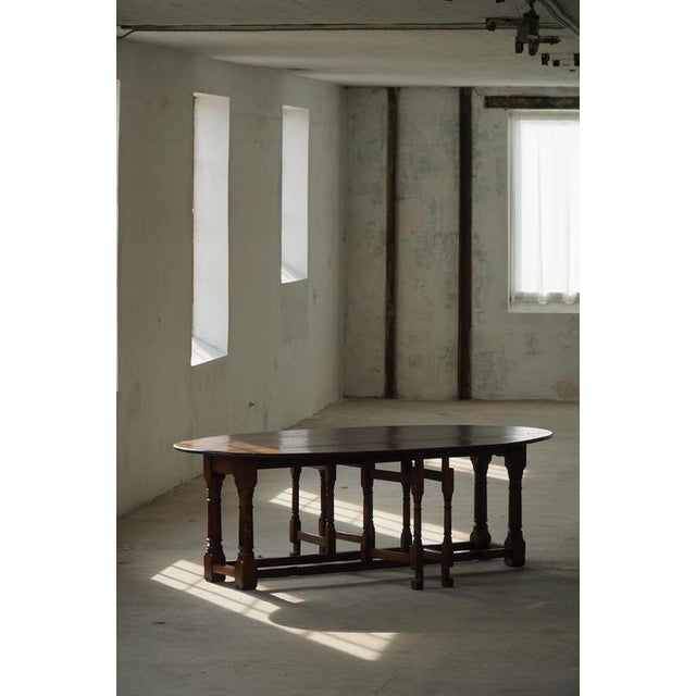 Large Mid-Century French Modern Gateleg Dining or Console Table, 1940s For Sale - Image 4 of 18