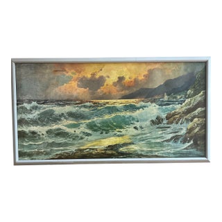 20 Th Century by American Artist Alex Dzogurski Framed Signed Giclee on Canvas Incoming Tide For Sale