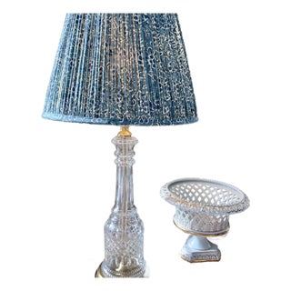 Vintage Frederick Cooper Chicago crystal table lamp // cut crystal // designer lamp // luxury interior design // 1980’s crystal lamp For Sale