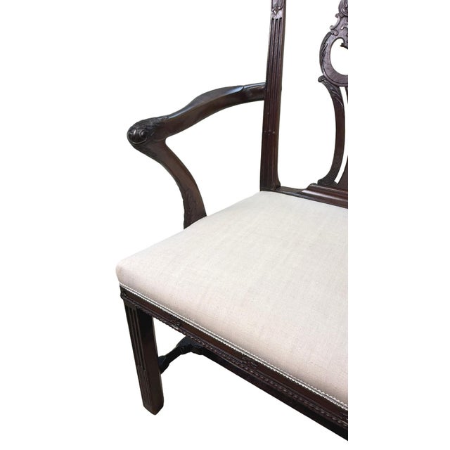 18th Century 18th Century Chippendale Mahogany Carver Armchairs, 1760, Set of 2 For Sale - Image 5 of 17