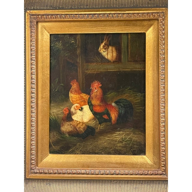 19th Century A 19th Century Oil on Canvas Painting of a Barn For Sale - Image 5 of 7