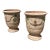 Pair of 31 Inch French Anduze Planters With Antique Patine, Fleur De Lys For Sale