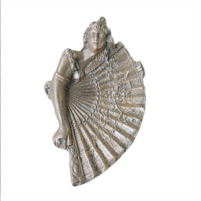Vintage Art Nouveau Revival Lady and Fan Trinket Dish, 1960s For Sale - Image 6 of 9