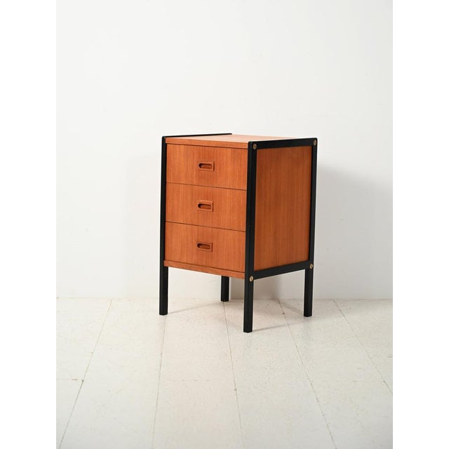 Bodafors Small Scandinavian Chest of Drawers with Black Profiles from Bodafors, 1969 For Sale - Image 4 of 10