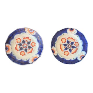 Early 19th Century English Imari Pearlware Plates - A Pair For Sale