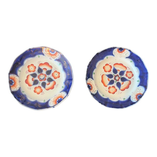 Early 19th Century English Imari Pearlware Plates - A Pair For Sale