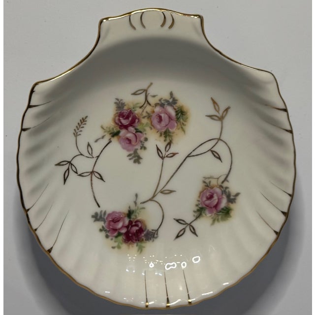 Antique Royal Bayreuth Porcelain Floral Dish – Hand Painted Roses, Gilt Trim, Germany For Sale - Image 4 of 8