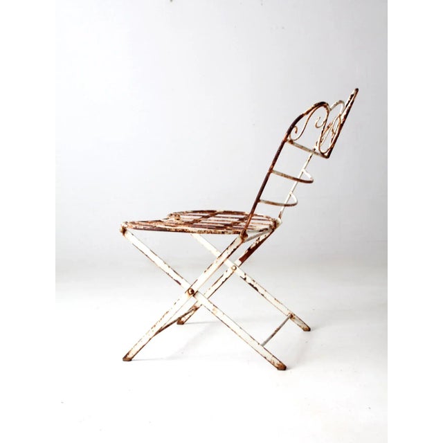 White Antique Metal Garden Bench For Sale - Image 8 of 12
