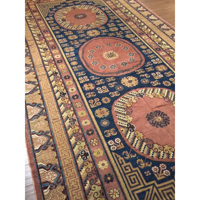 Textile Antique Khotan Samarkand Rug 6ft 8in X 13ft 3in For Sale - Image 7 of 7