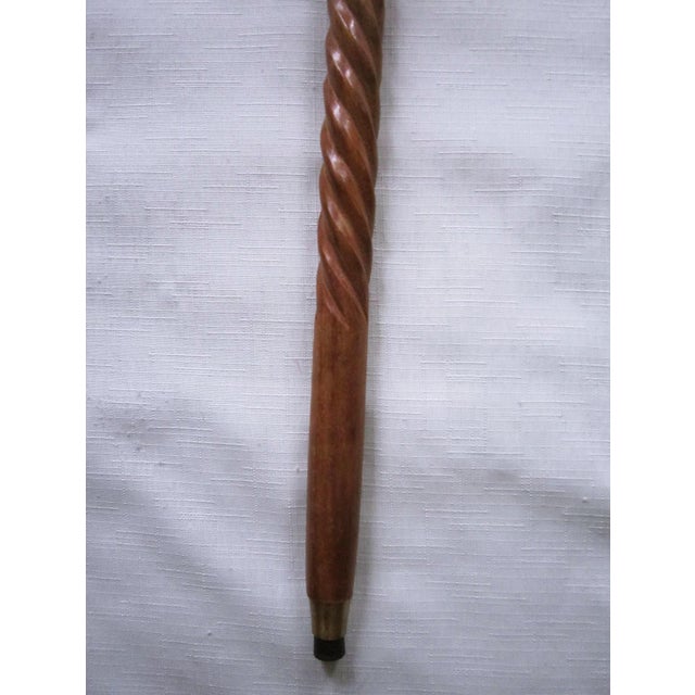 Barley Twist Wood Walking Cane For Sale - Image 4 of 5