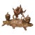 19th Century French Gilt Spelter Rooster Inkwell Signed A. Bossu For Sale