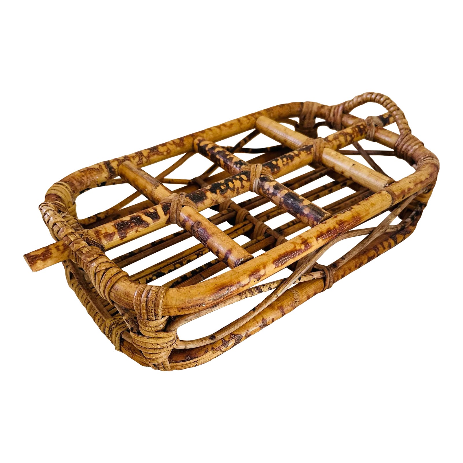 Vintage Rattan Server | Chairish