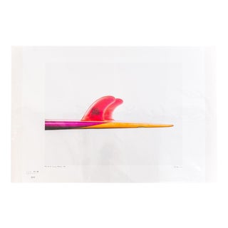 Pink Fin Surf Art Archival Print by Timothy Hogan For Sale