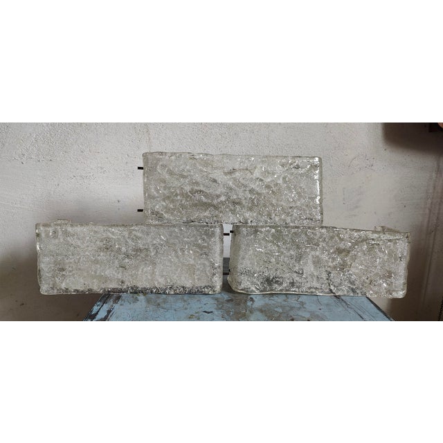 Ice Glass Lamps attributed to Kalmar, 1960s, Set of 3 For Sale - Image 16 of 16