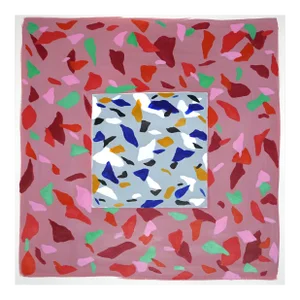 2022 "Gray Tile Over Strawberry Field" Abstract Acrylic Painting by Natalia Roman