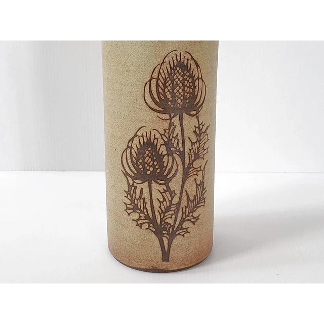 Roll Vase with Thistle in Gres Vallauris by Fonck & Mateo, 1970s For Sale - Image 6 of 7