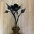 Metal Italian 18th Century Trompe L’oeil Neoclassical Style Handpainted Urn Form Wall Ornament With Hand Forged Flower Sculpture For Sale - Image 7 of 9