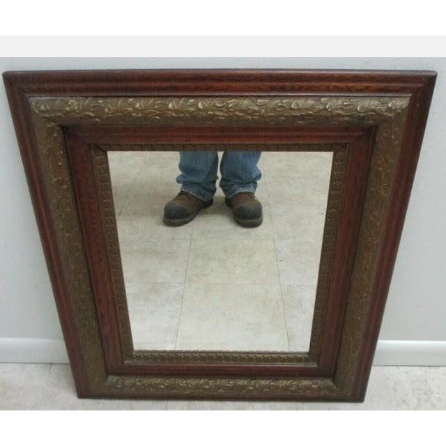 Antique Oak Gold Gilt Regency Carved Hanging Wall Mirror For Sale - Image 9 of 11
