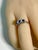 Exquisite Vintage Platinum Ring Emerald-Cut Diamonds Princess-Cut Sapphires, Size 5.5 For Sale In New York - Image 6 of 8
