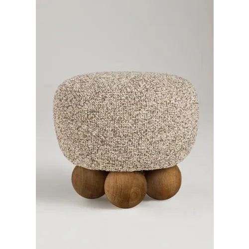 Ottoman by le berre vevaud dimensions: w 65 x d 71 x h 85 cm. Materials: solid wood sipo legs upholstered in misia fabric...