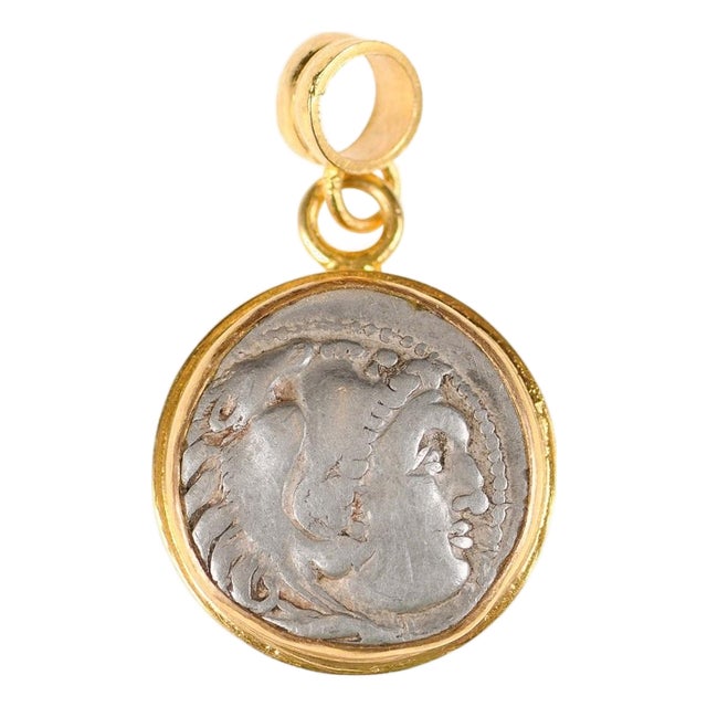 Ancient Greek Drachm Pendant For Sale