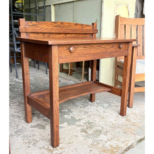 Stickley Brothers Early 20th Century Stickley Brothers Style Mission Oak Postcard Desk For Sale - Image 4 of 12