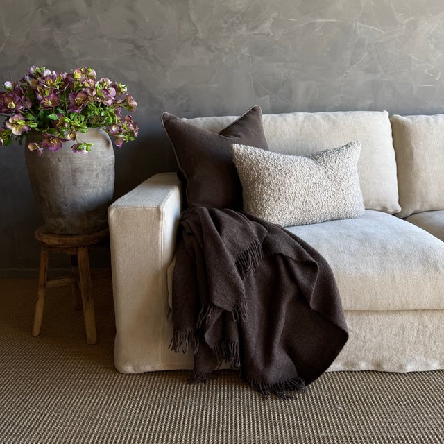 Beige 100% Hemp Slip Covered Sofa With Down Cushions For Sale - Image 8 of 13