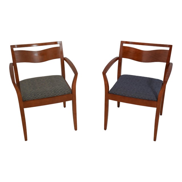 Pair Knoll Studio Modern Design Armchairs For Sale