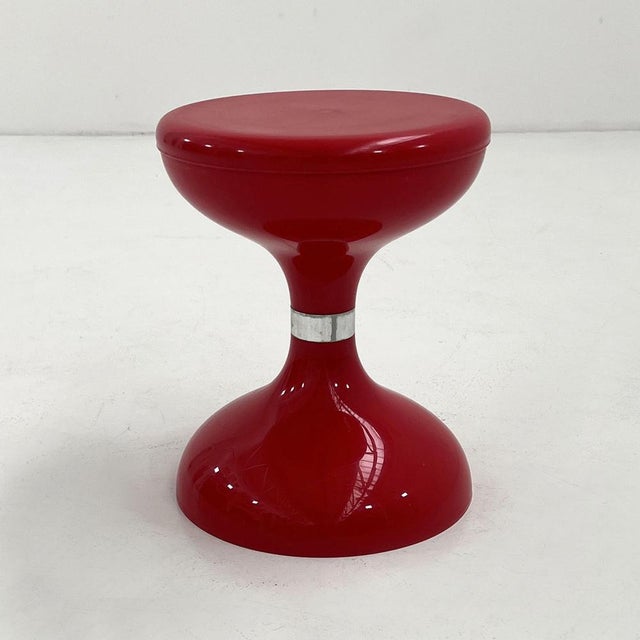 Space Age Red Americano Stool from Biemme Bologna, 1970s For Sale - Image 9 of 9