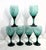 Art Deco Vintage Libbey Glass Set of 6 Juniper Green Stemmed Glasses For Sale - Image 3 of 11